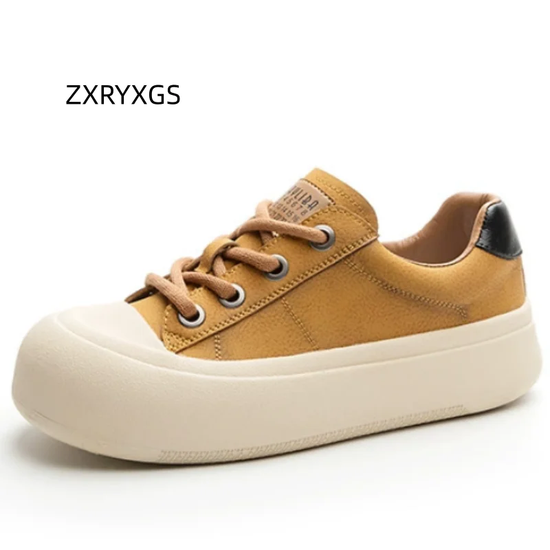 

ZXRYXGS кроссовки премиум-класса из воловьей кожи на плоской мягкой подошве, повседневная обувь, женские кроссовки из натуральной кожи с перекрестными ремешками, модная обувь