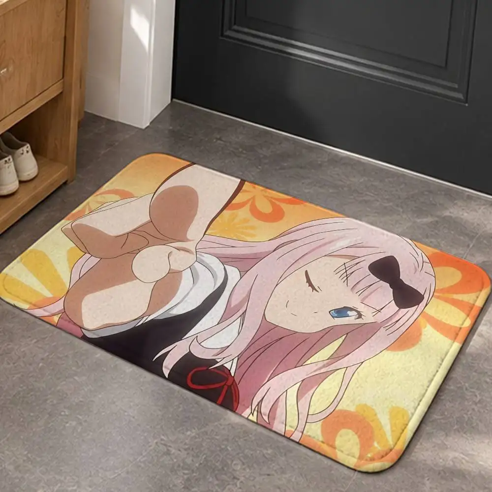 Love is W-War Kaguya S-Shinomiya Short Plush Non-Slip Floor Mat, Easy to Clean, for Bathroom Door & Bedroom Door