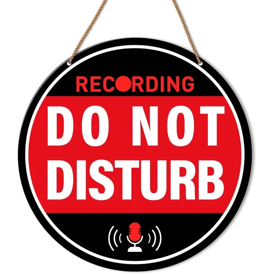 Señal de puerta de estudio de grabación HSNBT, grabación en el progreso, no molestar, letrero colgante para sala de música