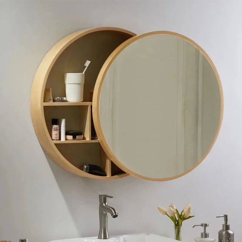 Bathroom Mirror Cabinets Vanity  Storage Closet Standing Jewelry Mirror Cabinets Shelves Armario De Banheiro Home Decor