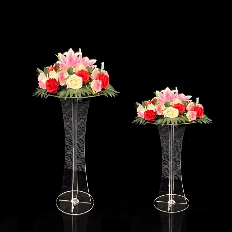 

3pcs Flower Rack Wedding Table Centerpiece Tall Acrylic Dessert Table Road Lead Cake Stand Crystal Event Party Decoration