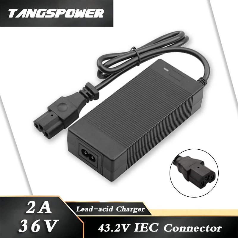 

36V 2A Lead-acid Battery Charger For 43.2V Lead Acid Battery Pack Fast Chargering IEC Connector Intelligent Power-off