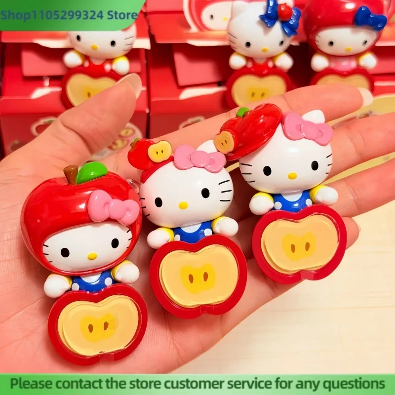 

New Hello-Kitty Apple Party Series Blind Box Cute Cartoon Figurine Mini Phone Decorate Sticker Component Surprise Girl'S Gift