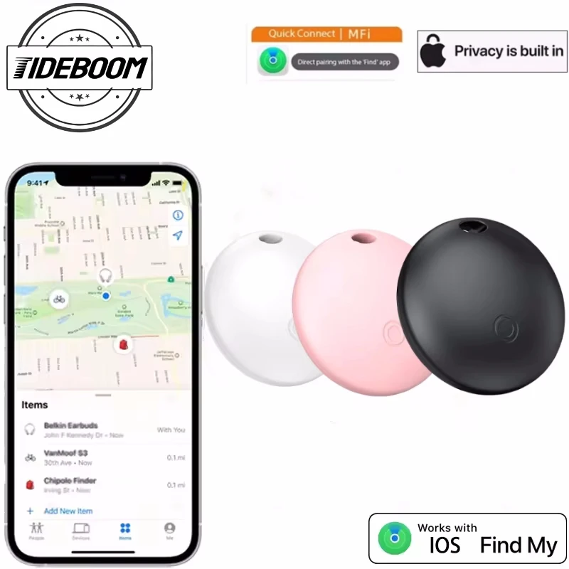 Mini GPS Tracker For Apple iOS System Find My APP air-tag Car Finder Key bike Bag Loss Tracker Smart Wireless Charging