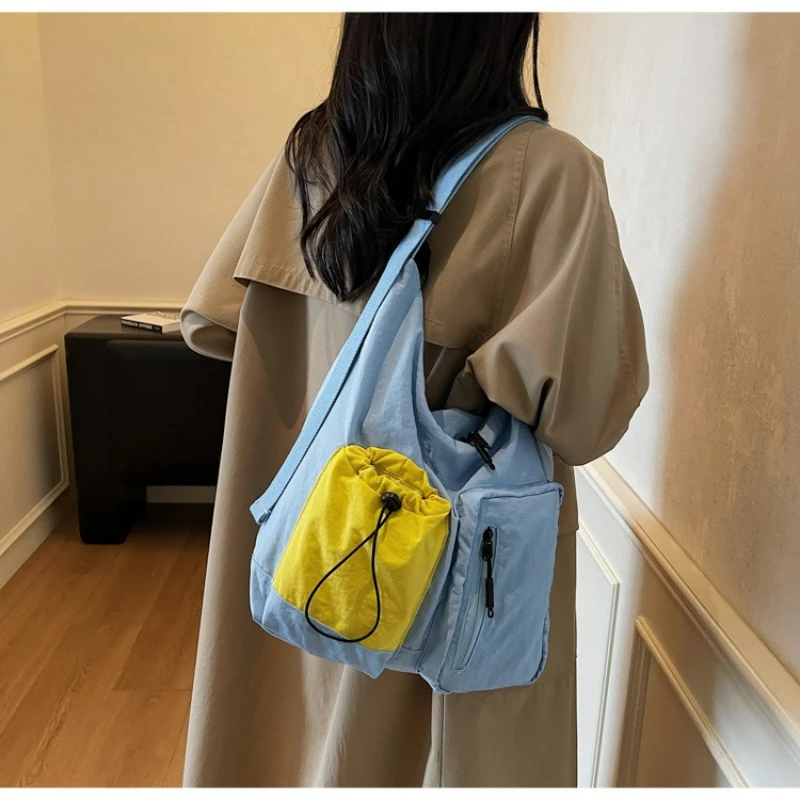 

Модная многофункциональная сумка через плечо, повседневная и легкая большая сумка, лоскутная сумка через плечо в тон