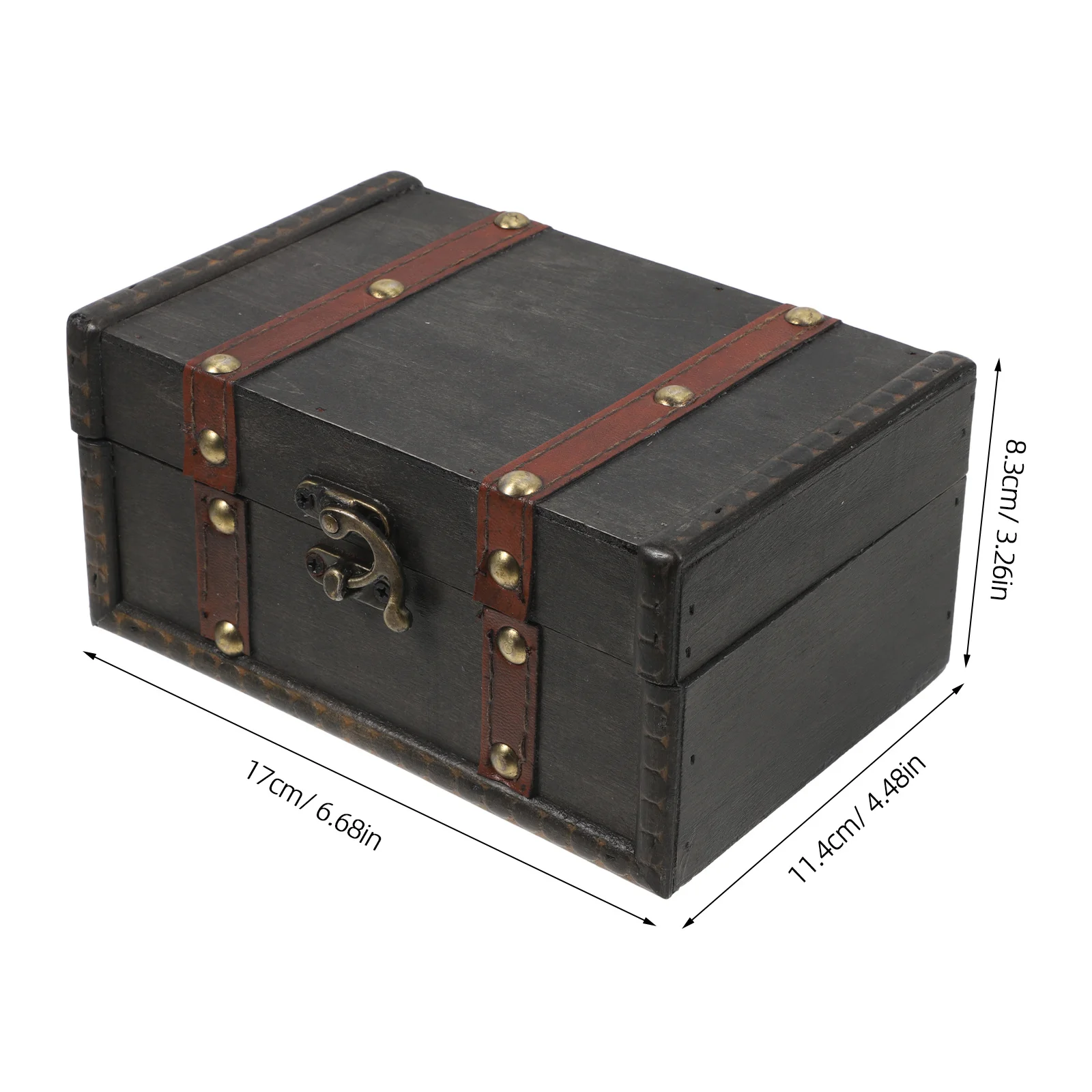 صندوق الكنز الخشبي الصغير صندوق تخزين مستطيل غطاء خمر ديكور القراصنة الصدر تذكار المنظم صندوق تخزين المجوهرات