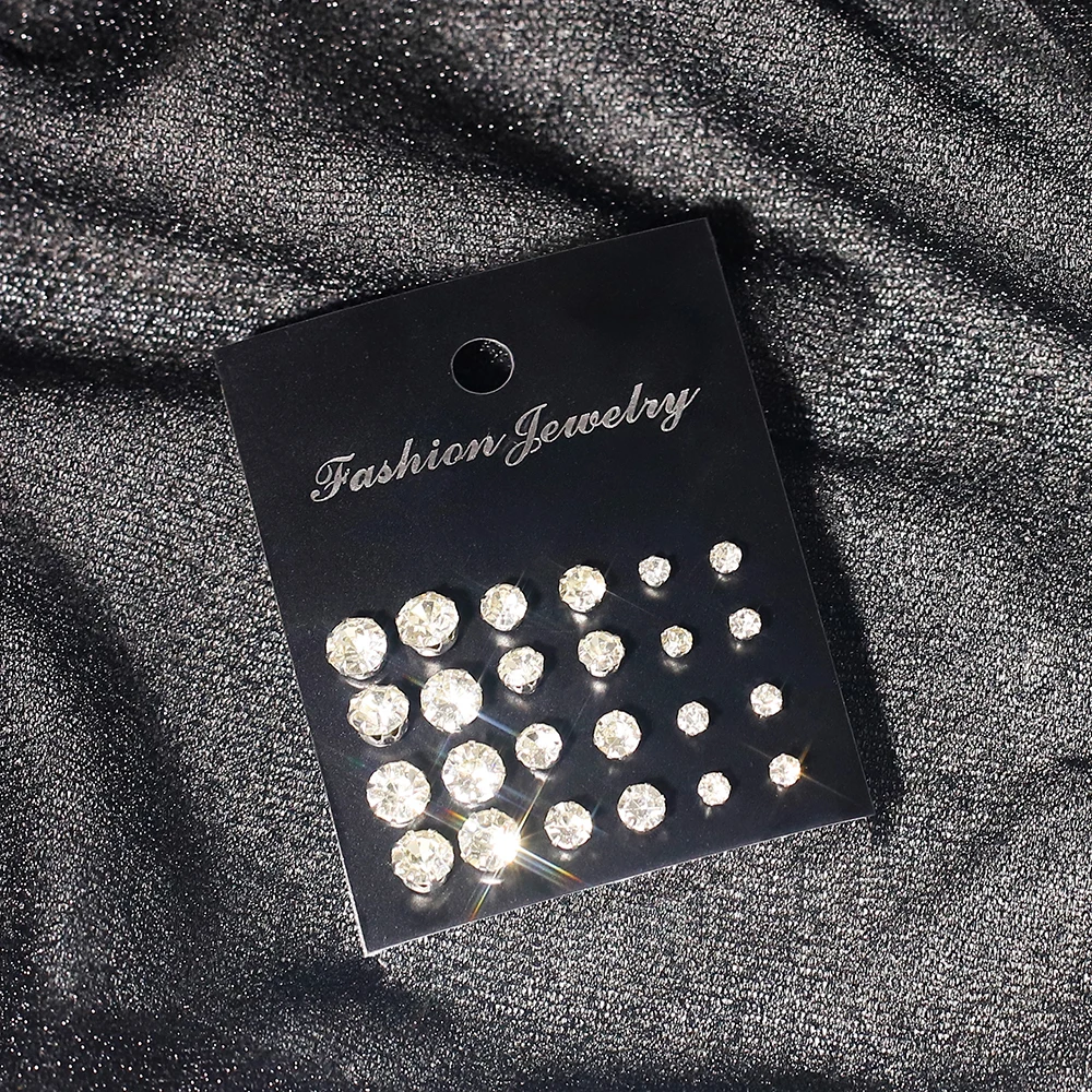 

Exquisite Round Luxury earrings set shiny hip hop punk style men and women gift daily wear fashion accessories Wedding Jewelry