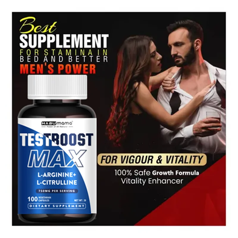 TestBoost Max | Clinically-Researched Male Performance Enhancement | 100 Fast-Acting Tablets | Natural Stamina & Confidence