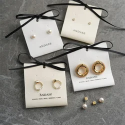 100pcs Custom Logo Cotton Jewelry Package Earring Holder fabric Cards Tags hanging Earring Cards