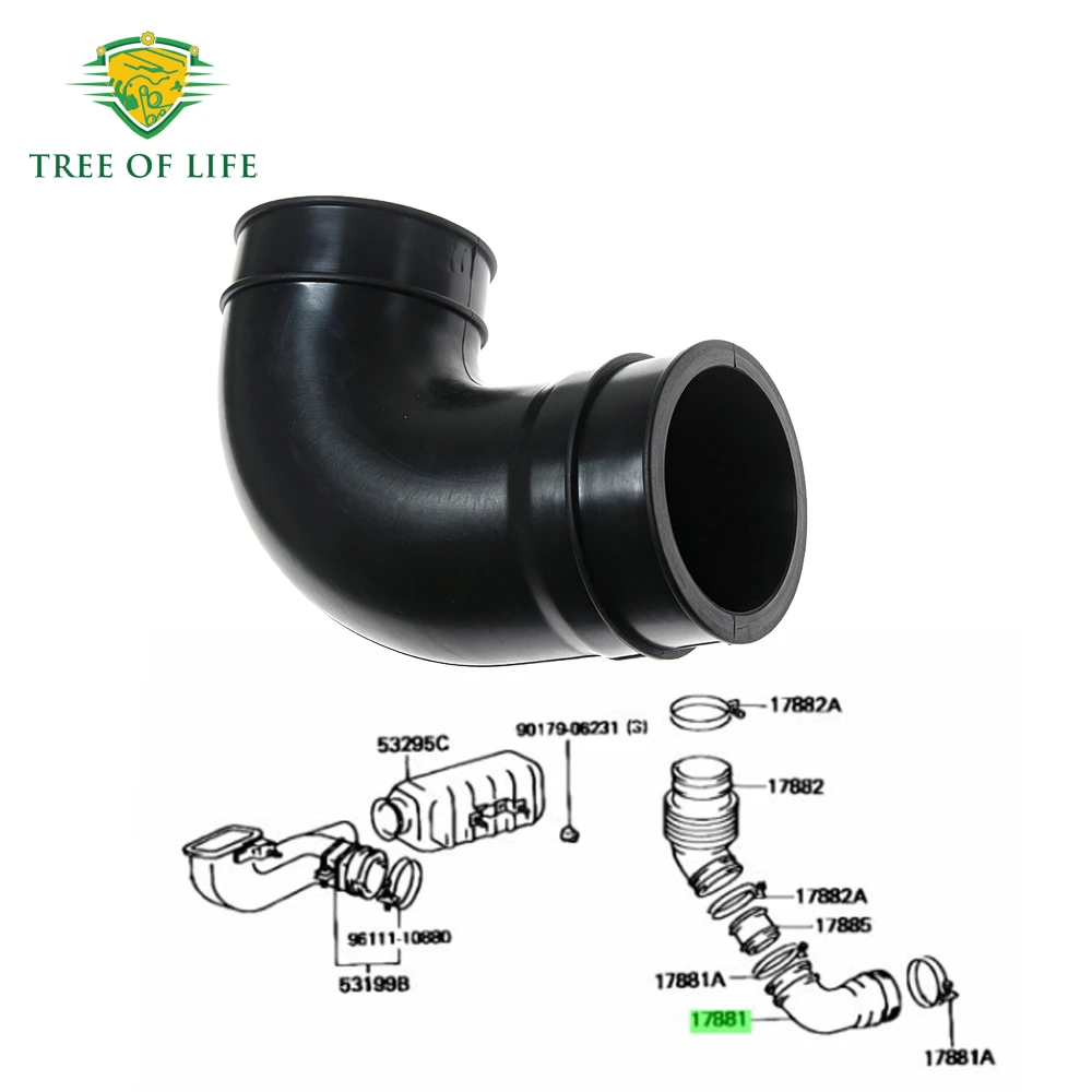 Air Cleaner Hose NO.1 17881-17010 For Toyota Land Cruiser FJ80 FZJ80 HDJ80 HDJ81 1HD 1HD-FT 4.2 Diesel 1990-1997 17881 17010
