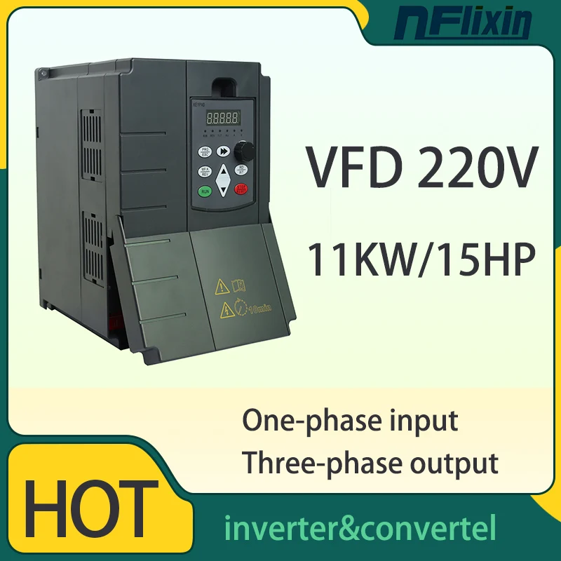 11/15/18.5/22/30/37/45KW 220V VFD 1P input 220v and 3P Output 220V Frequency Converter/Adjustable Speed Drive/Frequency Inverter