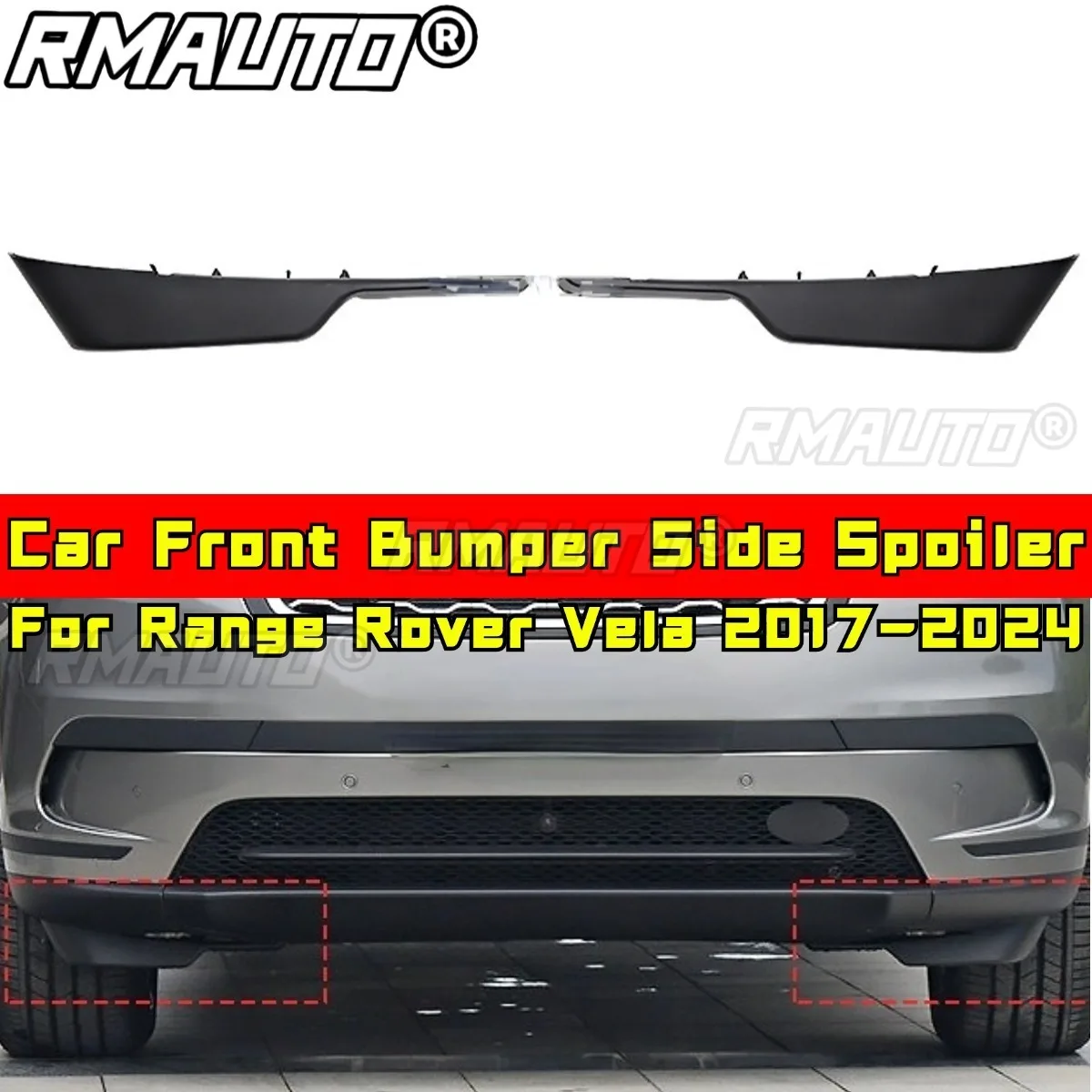 

Для Range Rover Vela 2017-2024 модификация, передний бампер автомобиля, боковой спойлер, воздушное лезвие, тюнинг, турбулатор, автомобильные аксессуары