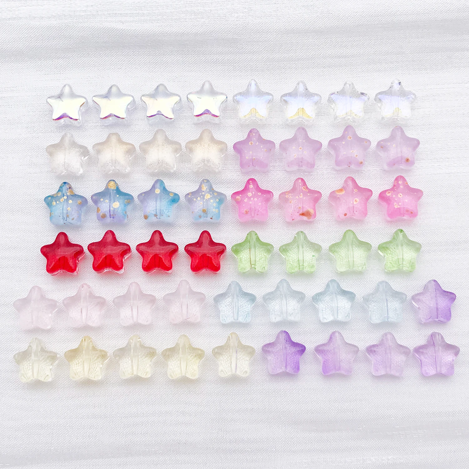50 Stück 8 x 8 mm Glassterne-Abstandsperlen, lose Perlen für DIY-Armbänder, Halsketten, Ohrringe, Schmuckherstellung, Zubehör