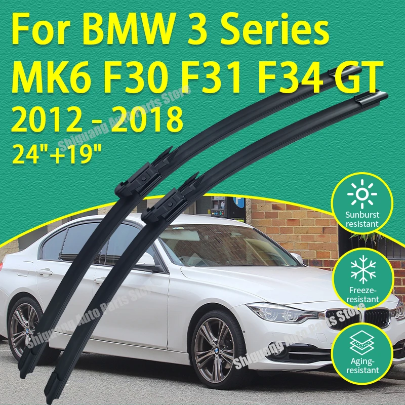 Front Silicone Coating Wipers for For BMW 3 Series MK6 F30 F31 F34 GT 2012 - 2018 24