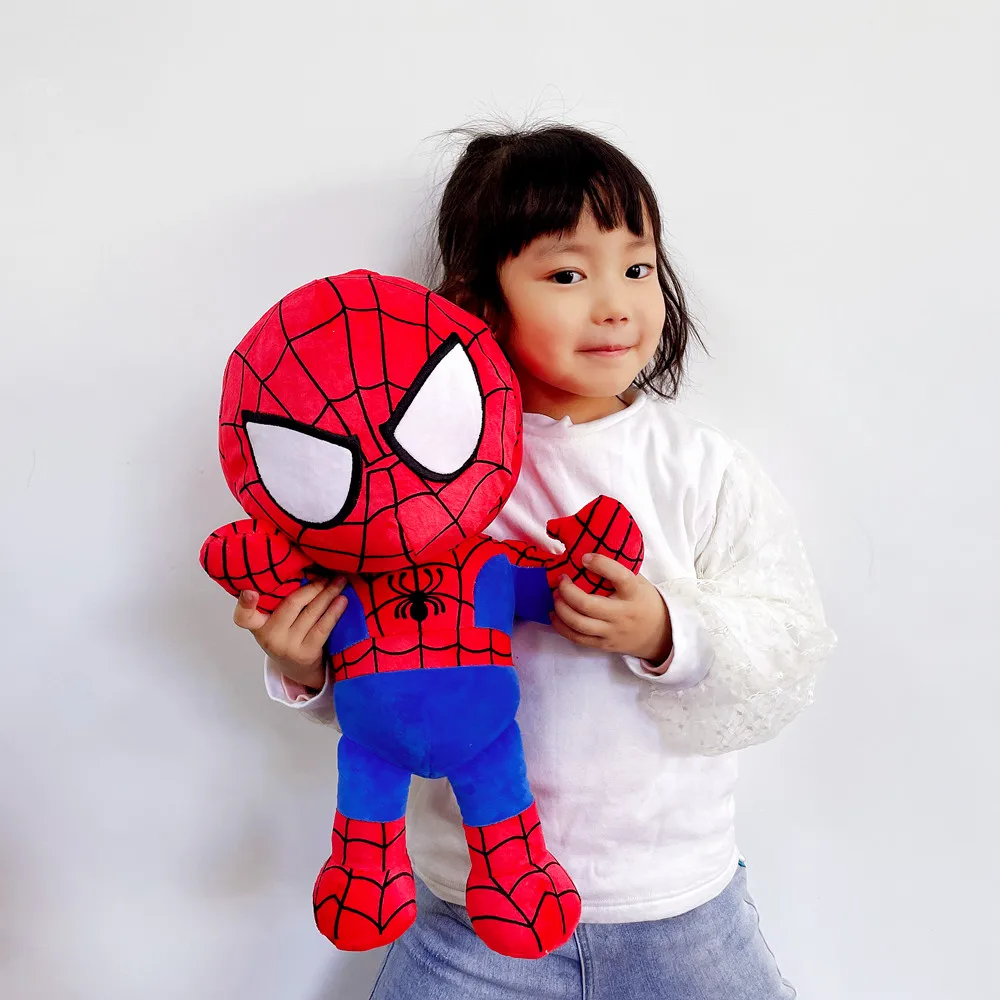 45cm Superhero Ironman Spider man Captain America Stuffed Plush Toy Spider Doll Room Ornament Bed Sofa hold pillow Gift