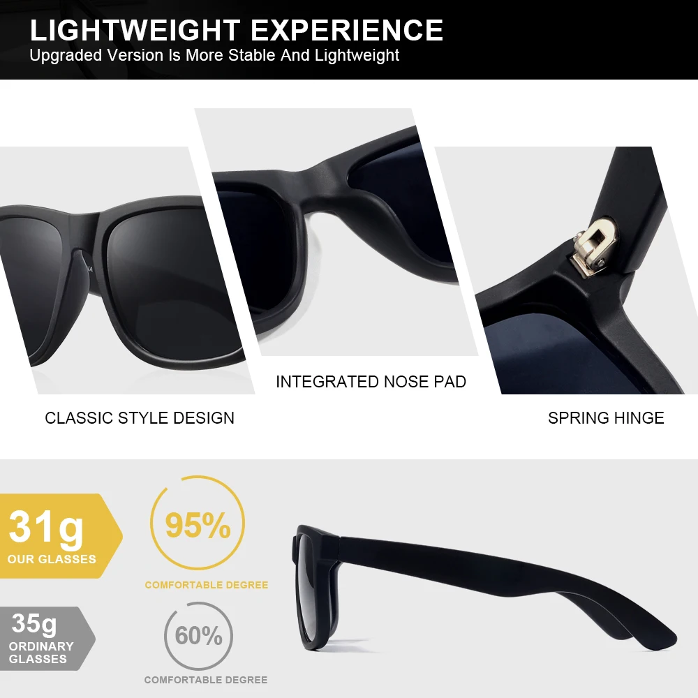 CRIXALIS Quadratische polarisierte Sonnenbrille für Damen und Herren, Vintage-Mode, Fahren, Angeln, Outdoor, Klettern, Spiegel, UV400-Schutz – Detail 2