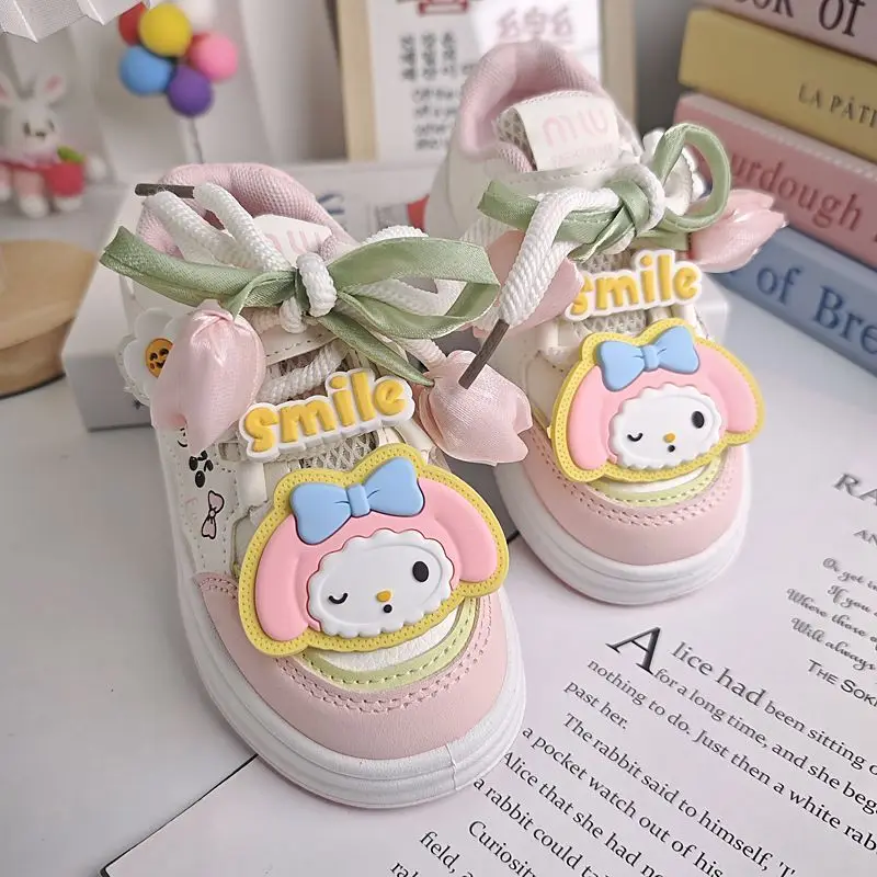 Kawaii Cinnamoroll 마이 멜로디 산리오 학생 귀여운 만화 편안한 따뜻한 스포츠 신발 어린이 운동화 어린이를위한 선물