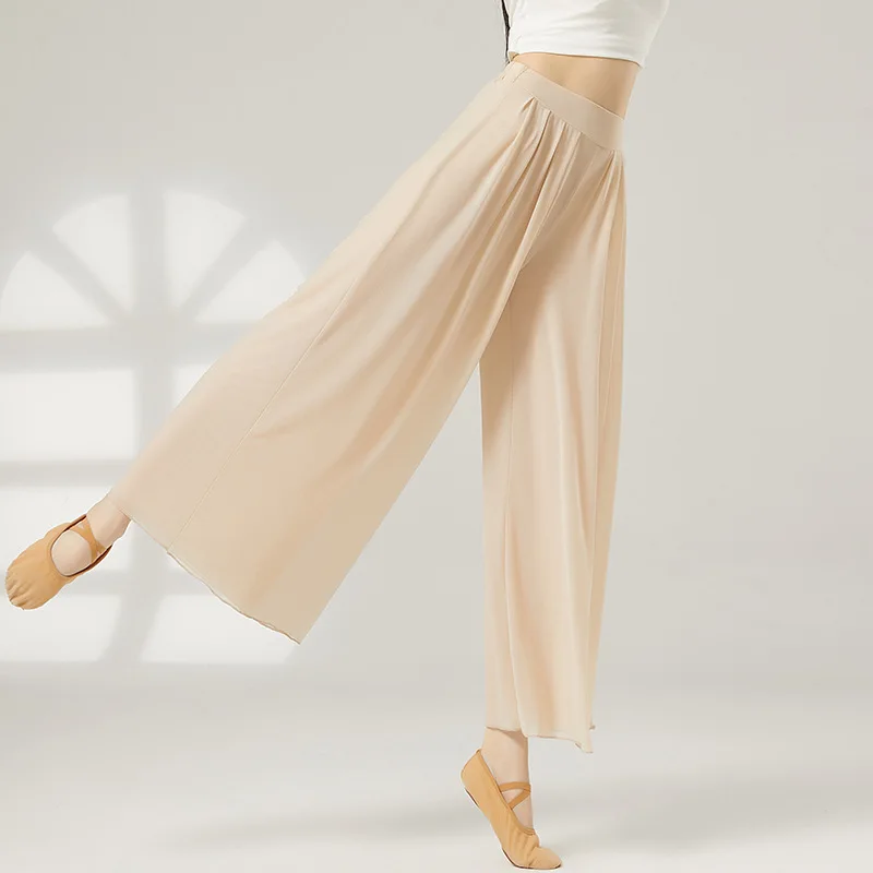 Pantaloni da pratica di danza classica per insegnanti pantaloni da ballo in rete a vita alta abbigliamento elegante