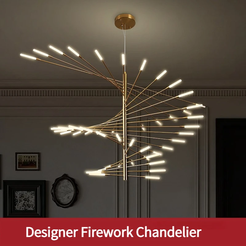 

Modern Creative LED Firework Shaped Pendant Light Suitable for Living Room Kitchen Bedroom Chandelier Indoor Home Hanging Design