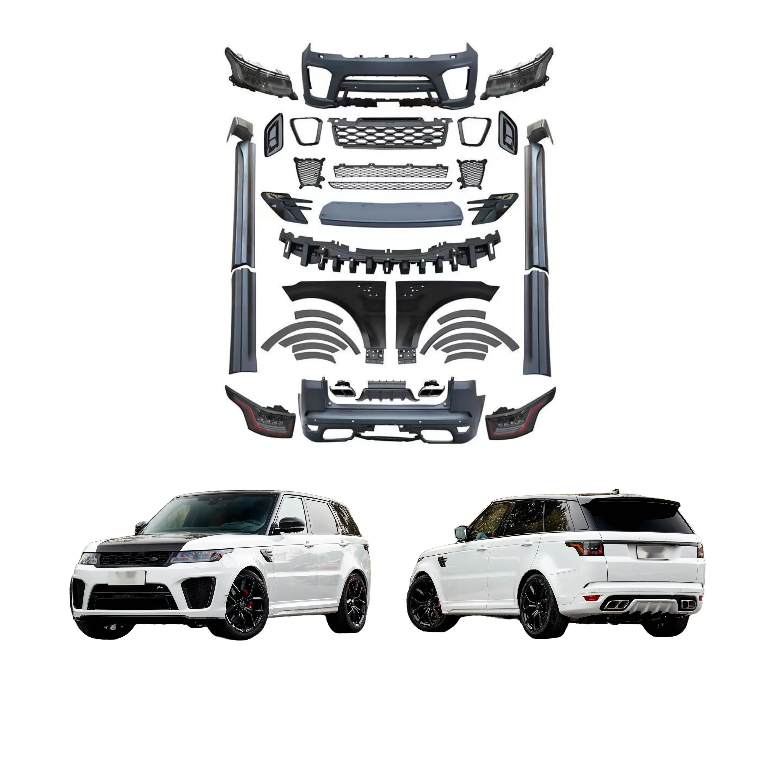 طقم هيكل LDR لنادي التعديل BR لـ Ran Ge Rover 2013-2017 ترقية إلى 2018-2021 Sport Svr ملحقات السيارات مصدات غطاء السيارة