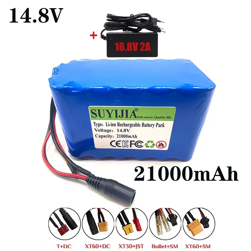 

14.8V 4S6P 21Ah 18650 Rechargeable Li-ion Battery Built-in BMS for Night Fishing Light Heater Subwoofer Backup Battery