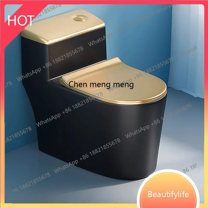 

Toilet seat toilet home creative personality black gold super whirlpool siphon one-piece home hotel