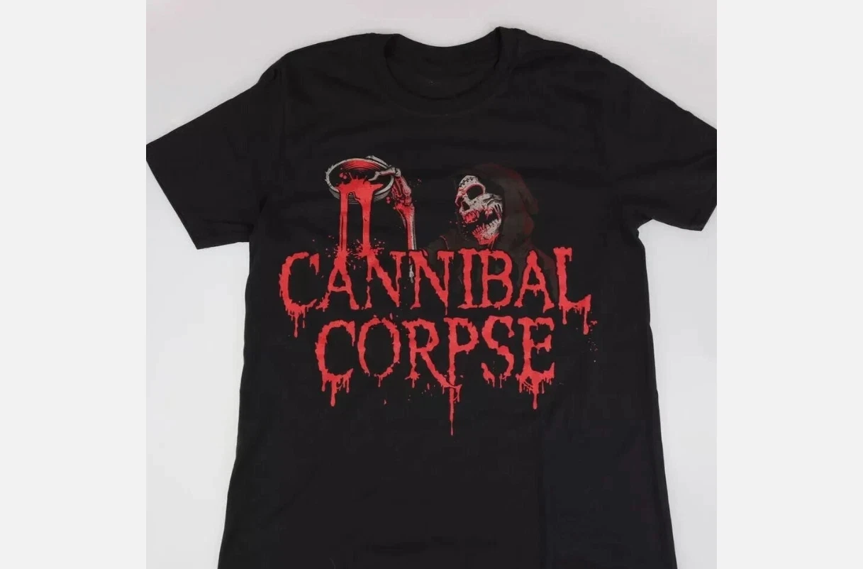 Rare! Cannibal Corpse T-shirt, Short Sleeve Cotton Black T-shirt Harajuku Mens T Shirts