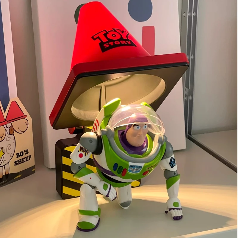 

Disney Buzz Lightyear Traffic Cone LED Lamp Toy Story Table Night Light Bedroom Decor Kids Boys Birthday Gift Collectible Figure