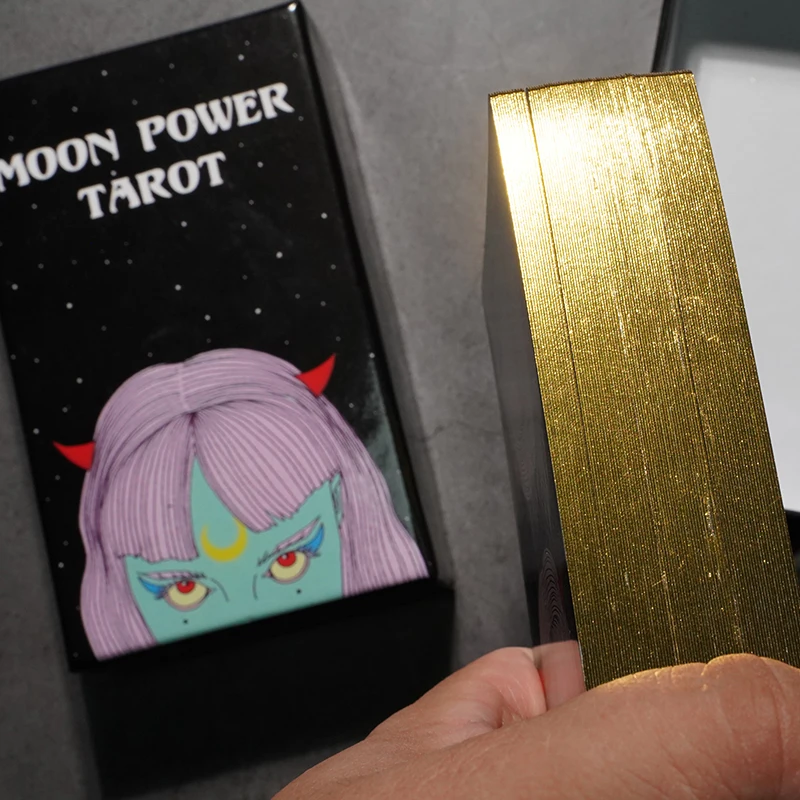 

Moon Power Tarot 78 Cards Deck Origin Size with guidebook and paper booklet gilded edge 330gsm 2.75" x 4.75"