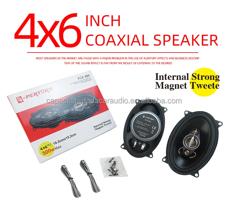 

(1pair speakers)4-way 500W MAX 50W RMS 4OHM Car Audio QPERTORS BRAND FCX460 4x6 Inch Coaxial Speaker