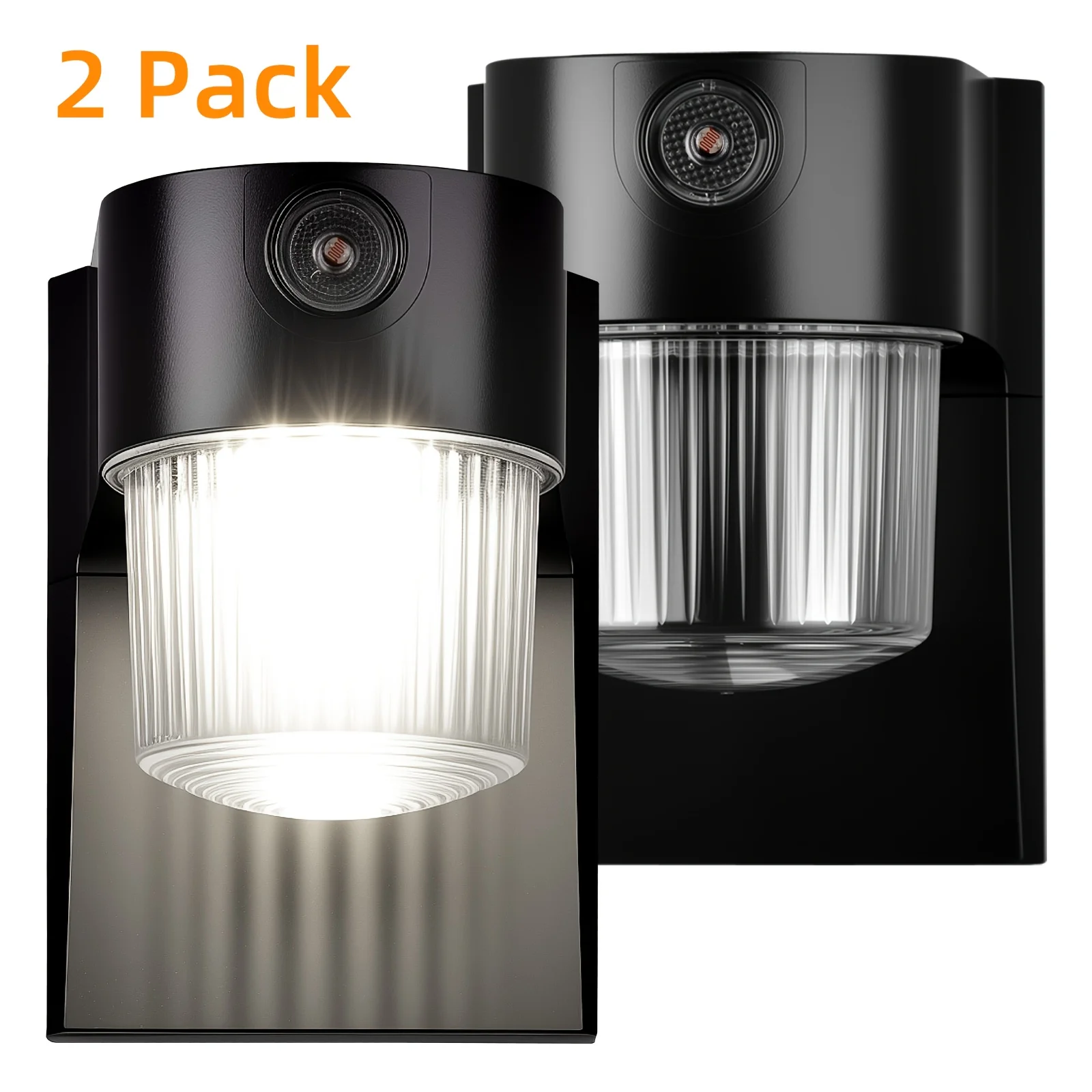 2 Pack Dusk To Dawn LED Wall Pack Outside Lighting, 9W 1000lm Bright Exterior Wall Mount Lights, AC 120V Electricity Light