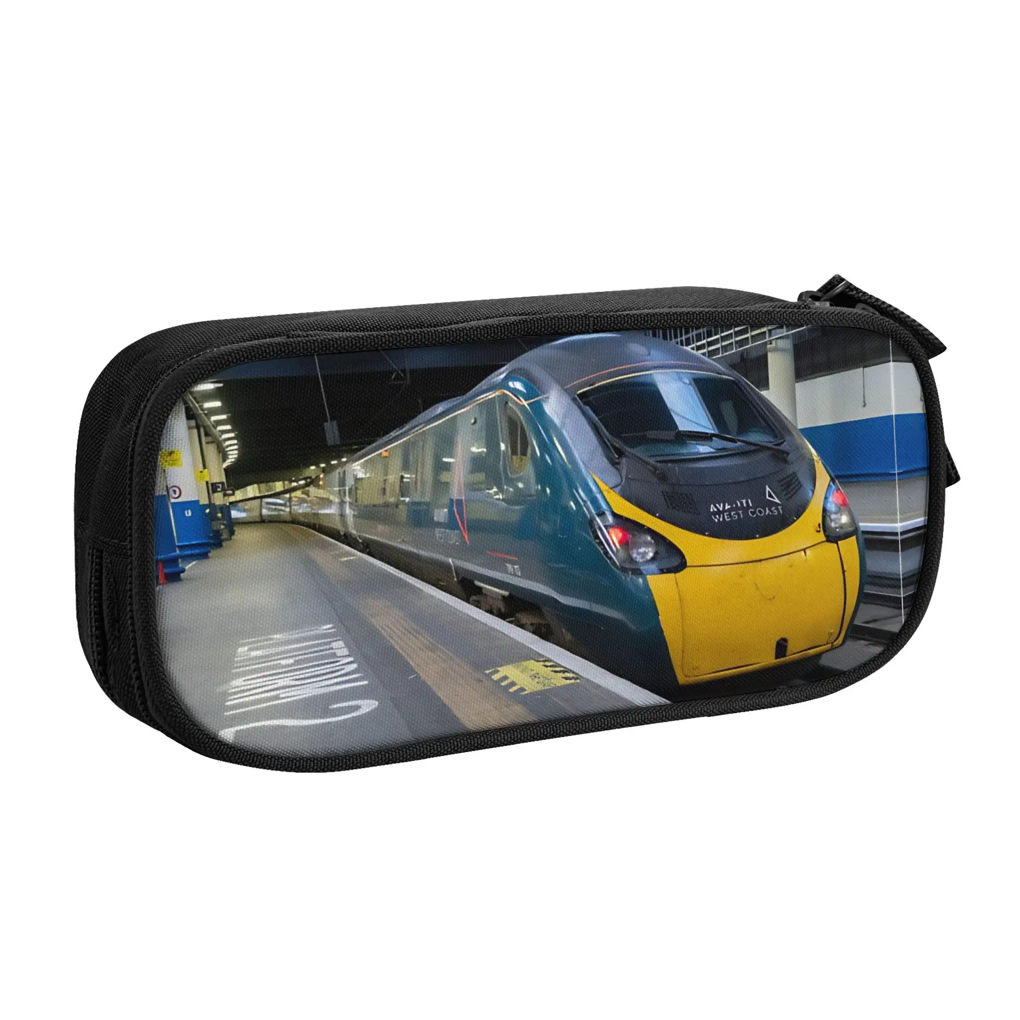 Cute Euston Pendolino  Pencil Cases High Speed Rail Train Pencilcases Pen Box Large Storage Pencil Bags Zipper Stationery