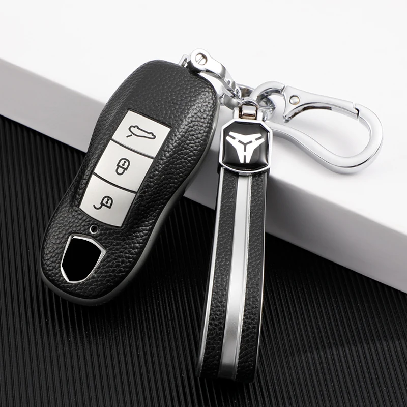 Für Porsche Cayenne pfeffer Macan Carrera Boxster Cayman Panamera alten Schlüssels chutz TPU Leder Auto Smart Key Cover Fall Tasche Hodler