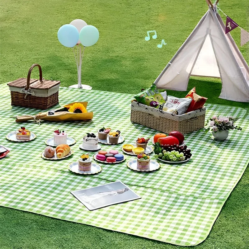 Tapete de playa para picnic al aire libre: tela no tejida, repelente de arena/hiba, impermeable y duradero, fácil de transportar