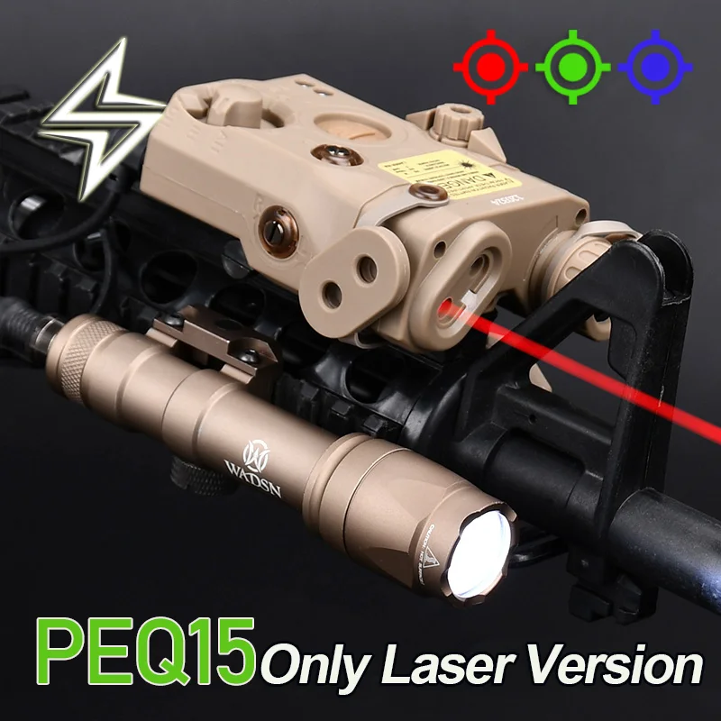 

WADSN UHP PEQ15 Laser Pointer Red Dot Green Laser Aiming Battery Box Surefir M300 M600 Tactical Flashlight Airsoft Weapon Light