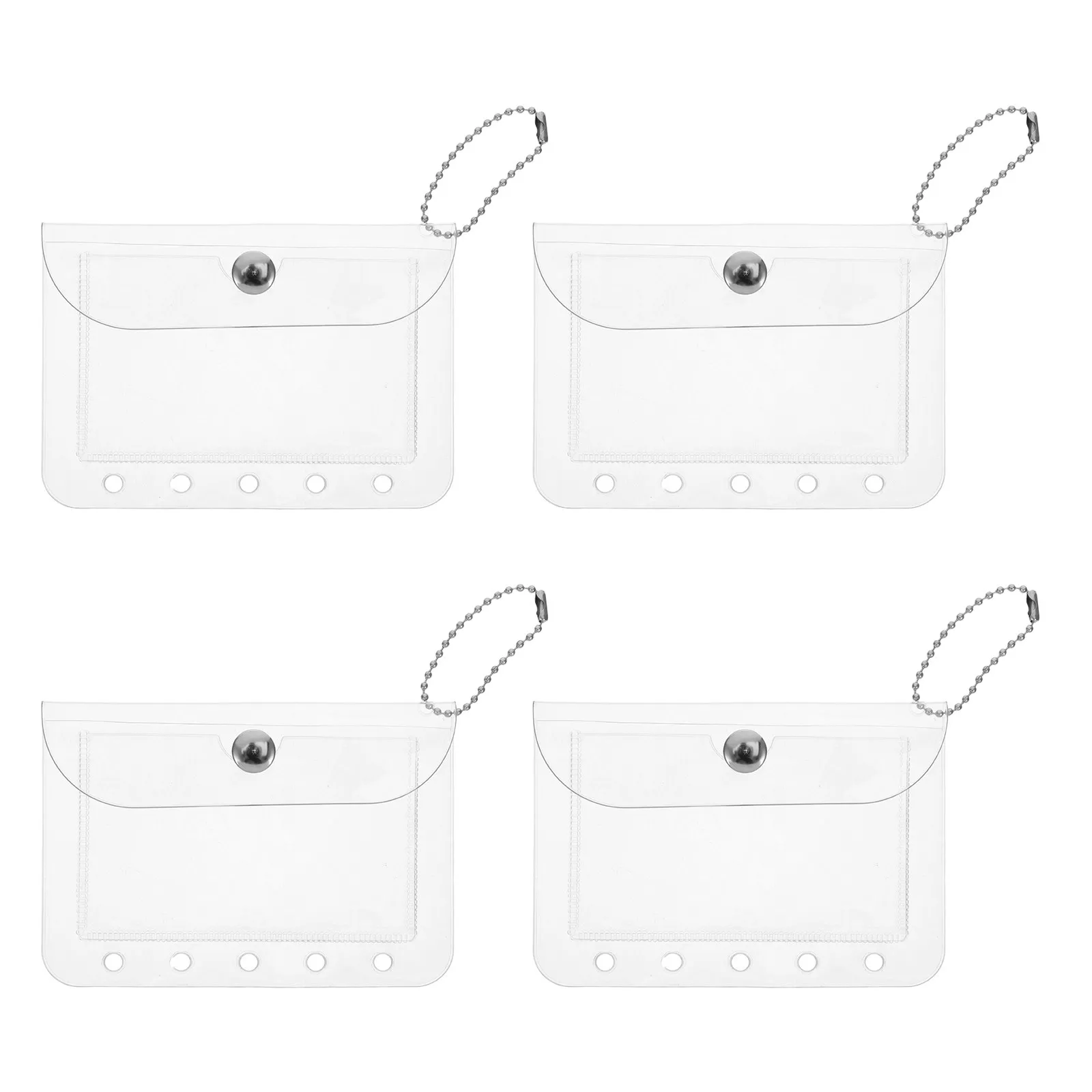 

4Pcs Binder Binder Pockets Clear Mini Waterproof Loose Leaf Photo Sleeves Cash Organizer Planner Inserts Filing Envelope