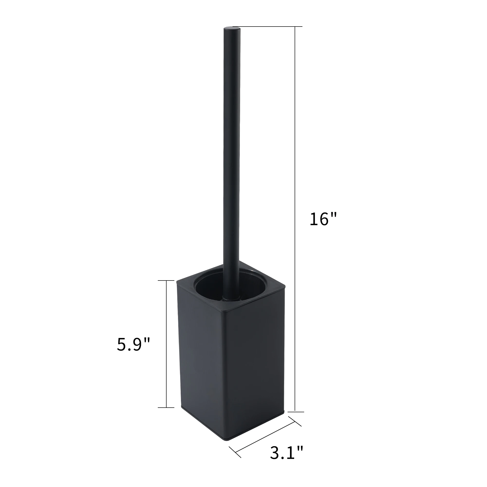 SARIHOSY Bathroom Toilet Brush Holder Set Bathroom Accessories Stainless Steel Black Square Toilet Brush