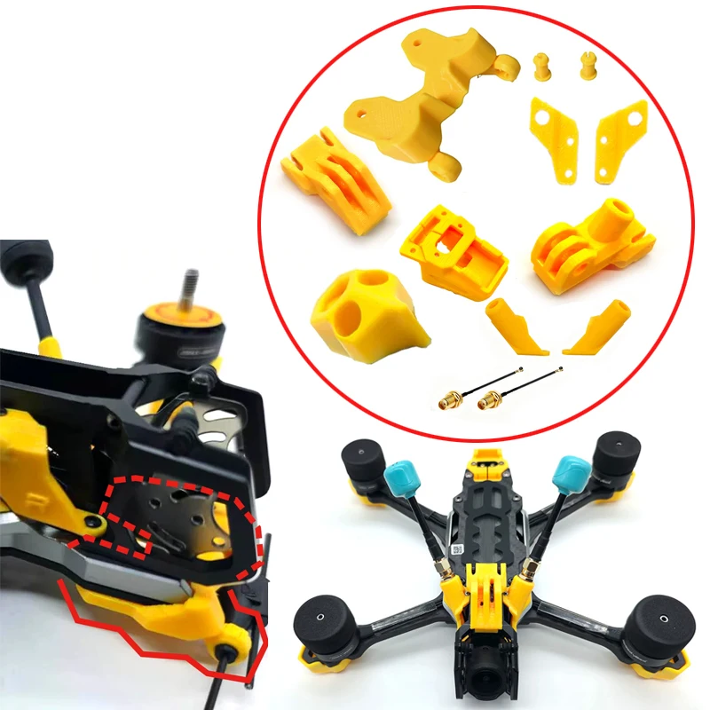 Für SpeedyBee Master5 V3 RC FPV Drohne TPU 3D-gedrucktes Zubehör Antennenhalterung/Landegestell/GPS- & XT60-Halterungsbasis