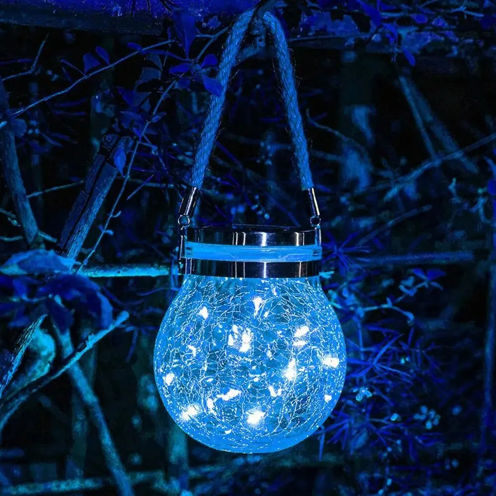 Romantische Solar Crack Ball Glazen Pot Licht Kleurrijke Kerst Lamp Nachtlampje Voor Buitenverlichting Tuindecoratie