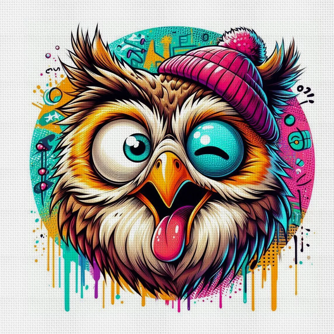 

Набор для вышивания крестиком «Граффити-Сова» DIY, 11CT, для декора стен, подарок, ручная работа, без рамки, полуфабрикат, 36×36 см