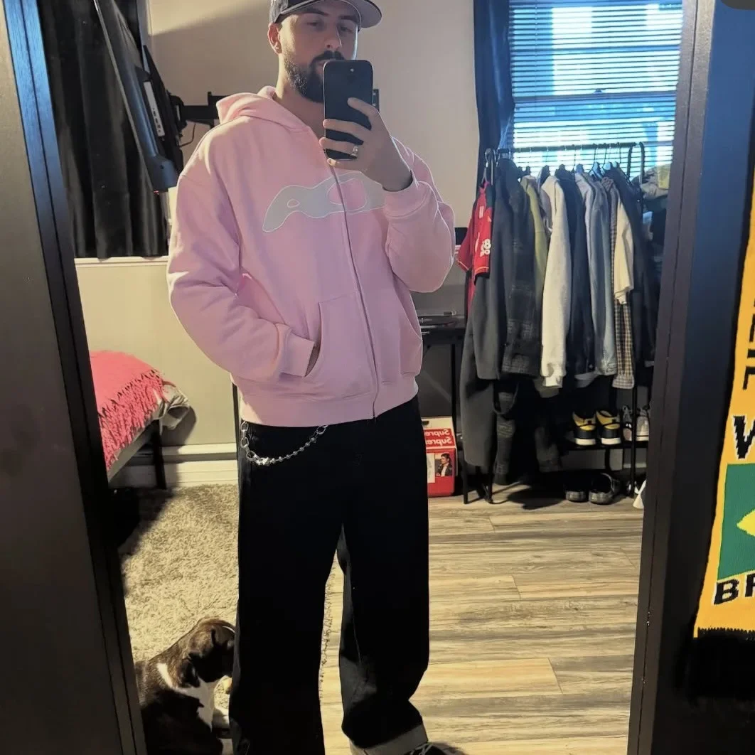 سترة بغطاء للرأس بسحاب من High Street Ida Sply للجنسين، سترة صوفية مطرزة بسحاب، سترة رياضية فضفاضة، ملابس غير رسمية #3