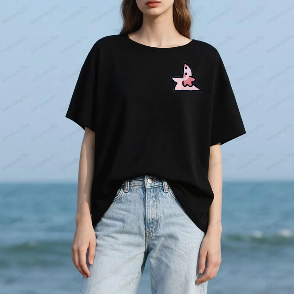 

Funny Cute Axolotl Design T-shirt Creative Chest Badge Pattern Printed Tshirt Salamander Enthusiast Women Men Summer Tee Tops