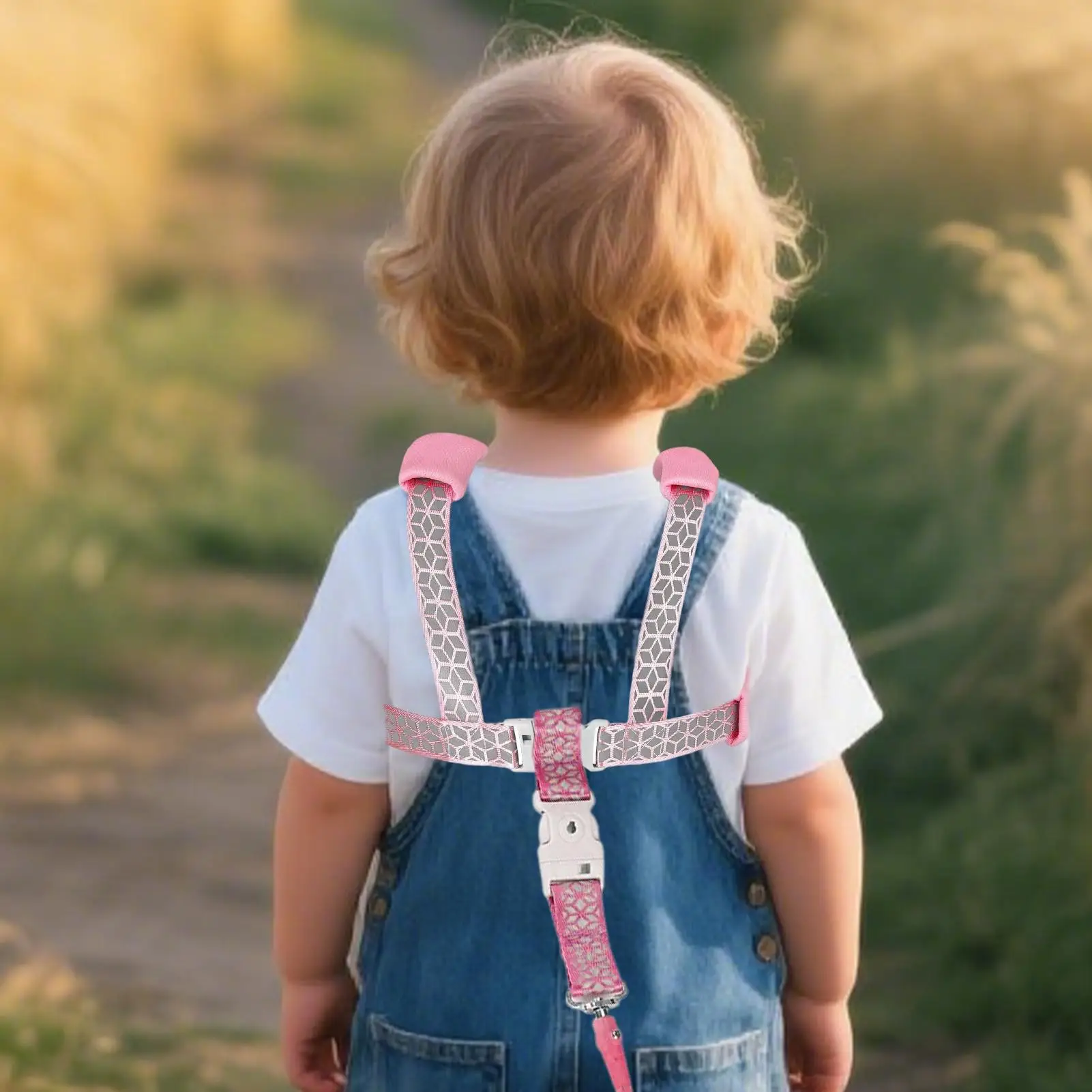 حزام أطفال لحماية الطفل، حزام عاكس قابل للتعديل ومضاد للفقدان مع قفل للسفر في الهواء الطلق للفتيات والأولاد