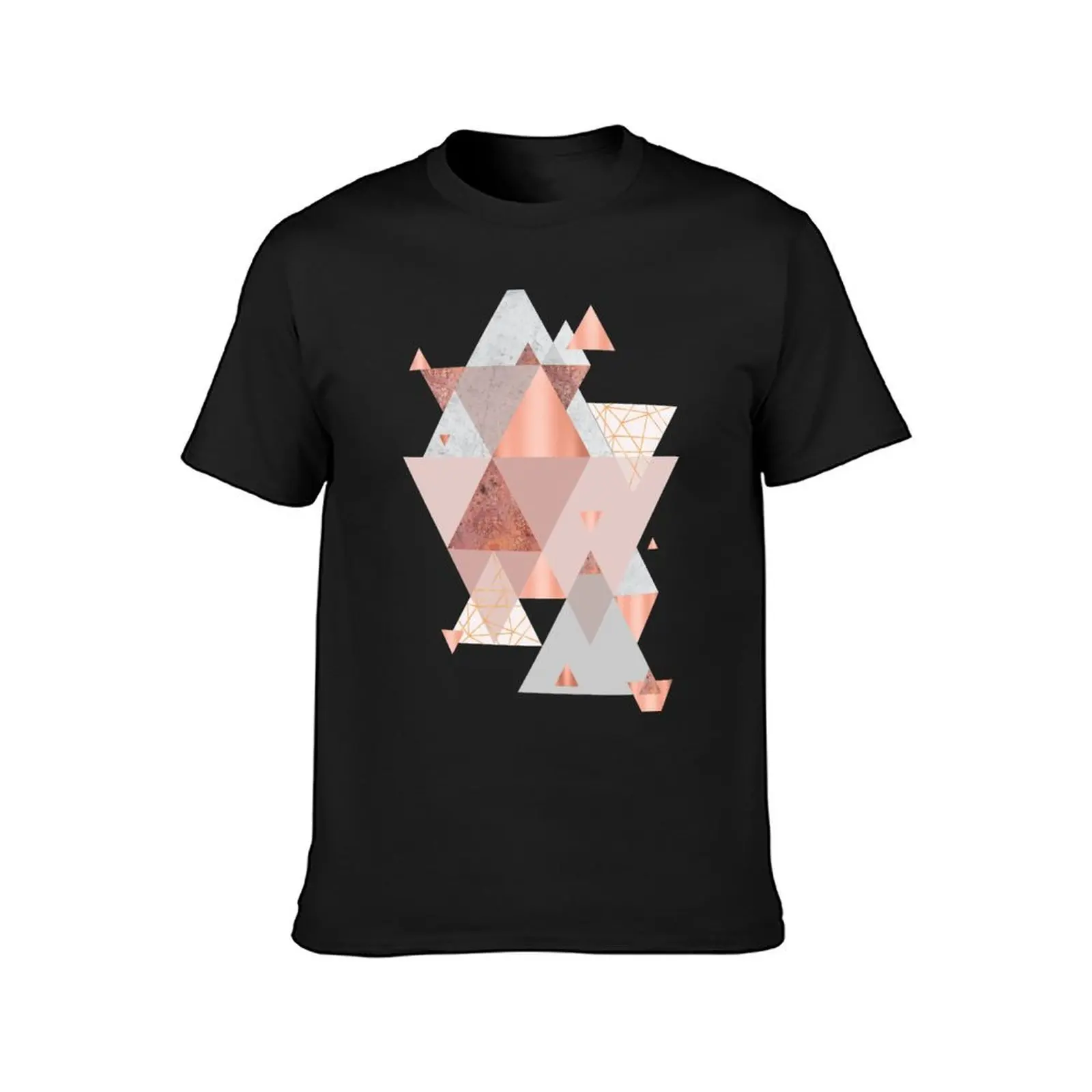 Blush Pink Geo T-Shirt vintage clothes customs design your own oversizeds tops mens t shirts casual stylish