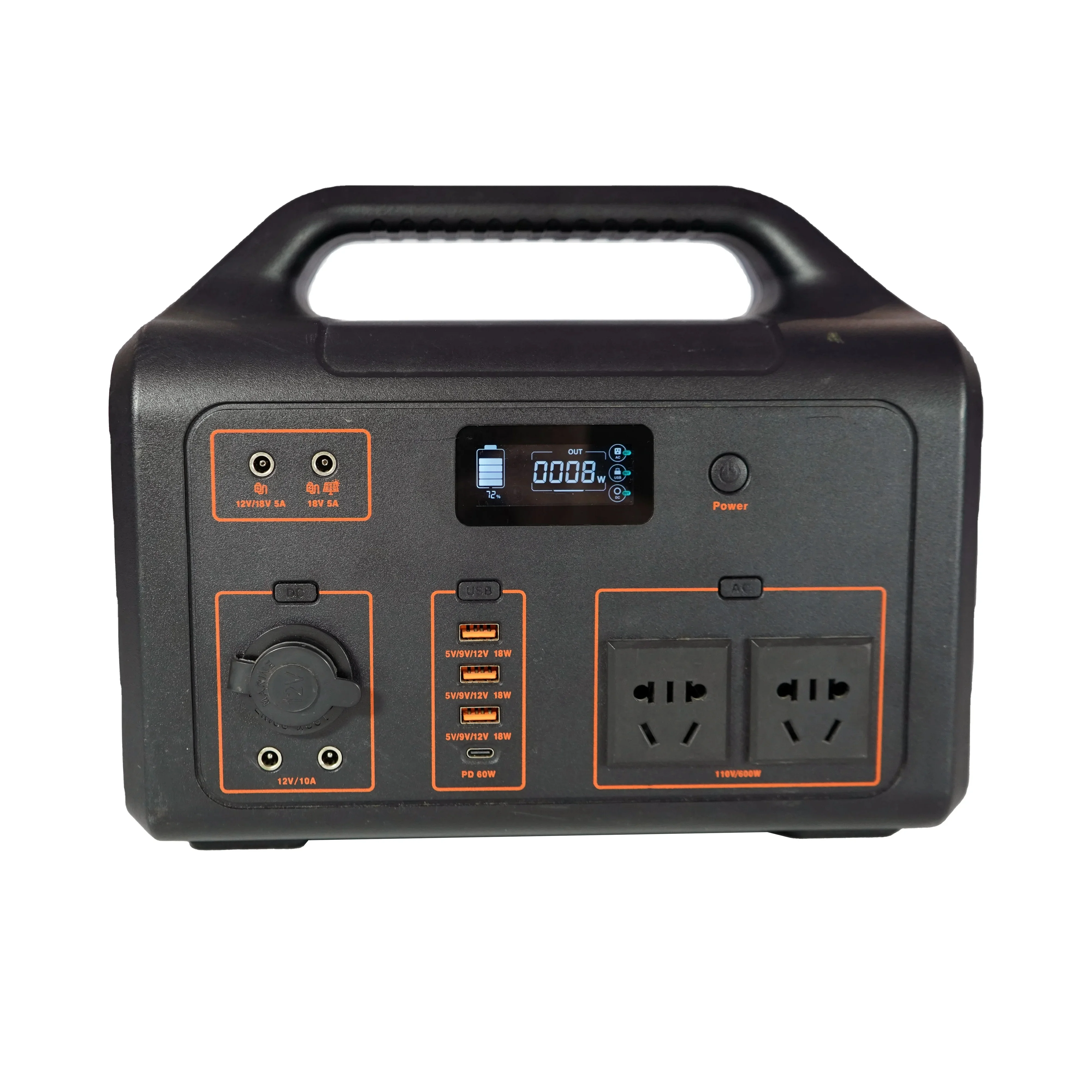 540wh Power Station Deep Cycle Lifepo4 Batteries Home Outdoor Portable Power Station 600w 110v 220v Power Supply