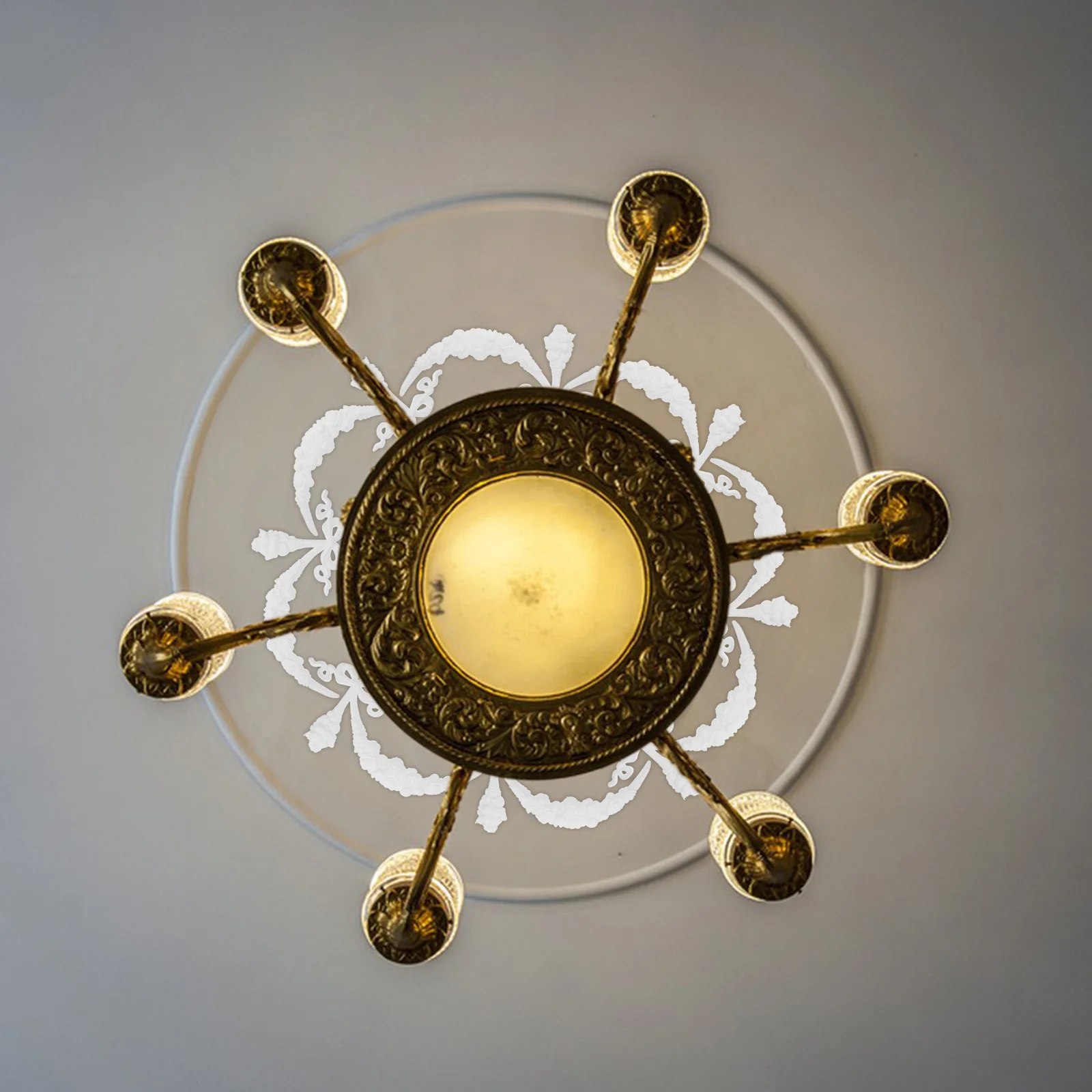 Ceiling Medallion Large Round Plaster Style Light Fixture Cover European Design For Ceiling Decor Bowknot Onlay Furniture