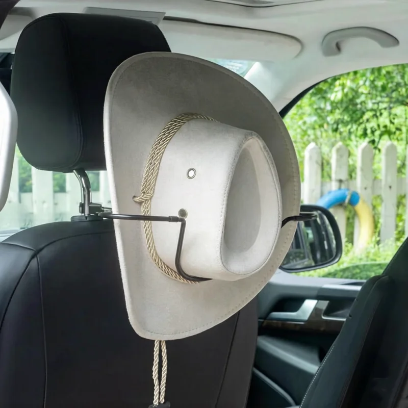 Car Western Style Hat Holder Retaining Strap for Vehicle Headliner Universal Hat Hanger for Car Interior Secure Hat Storage