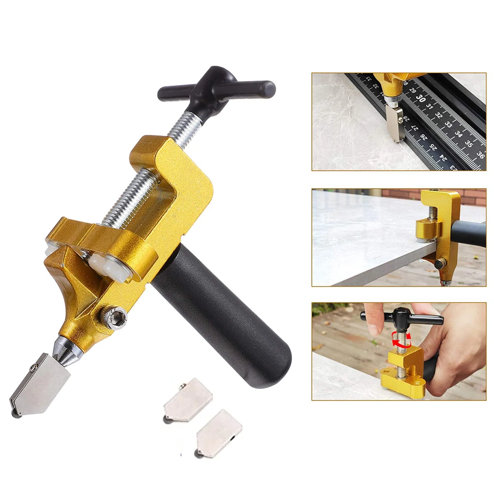 2 In 1 Ceramic Tile Cutting Glass Cutter Set With Knife Wheel Diamond Roller Cut Machine Tile Opening Manual Construction Tools