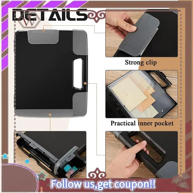 أحدث حافظة سوداء مع حافظة تخزين بلاستيكية مع مقبض تخزين البناء الموثق 14.4X12.1X2.44 بوصة