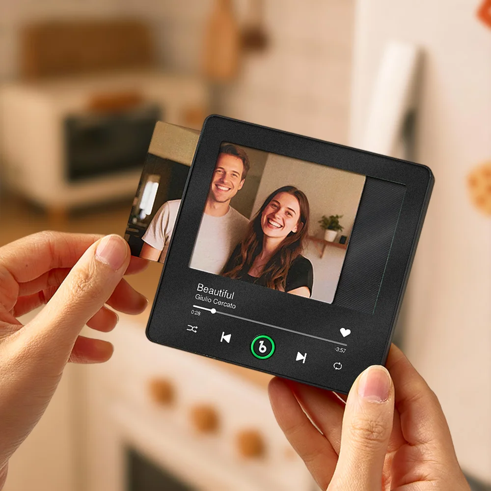 Customize 1-3 Photo Fridge Magnets, Personalized Music Fridge Magnets, Best Christmas and Valentine's Day Gifts